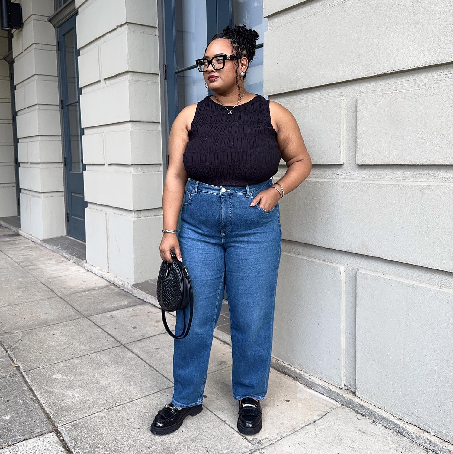 Organic Mom Jeans - Atlantic