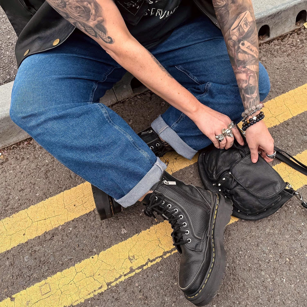 Organic Mom Jeans - Atlantic